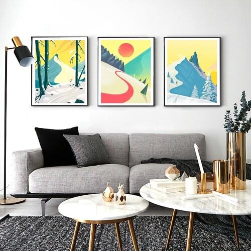 The Quiet Of The Woods Powder Ski Posters Abstract Art Print Canvas Painting Living Room Decoration Pictures Nordic Home Decor