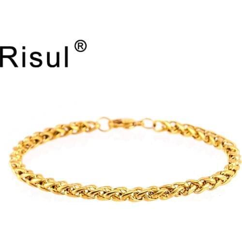 Stainless Steel Mens Women Braid Wheat link chain bracelet 4/5/6mm woven wristband bangle HighQuality Wholesale