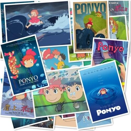 Ponyo on the Cliff 20/pcs PVC Series Sticker Home Decor Fridge Styling Wall Travel Suitcase Graffiti Styling Stickers