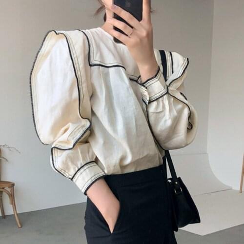 Casual O-neck Patchwork Women Blouses Shirts Full Sleeve Ruffles Female Blouses Shirts 2021 Spring Summer Tops Blusas