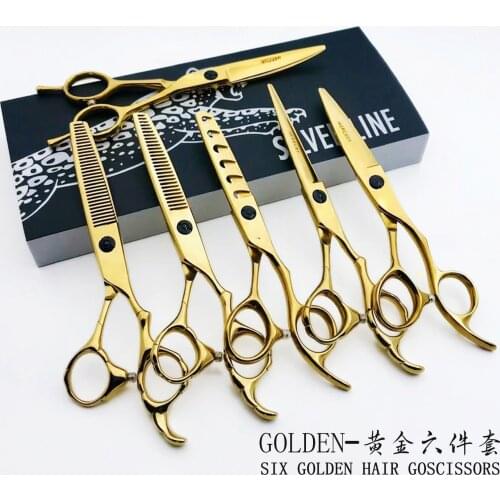 Professional Haircut And Hairdressing Scissors Flat Cut No Trace Tooth Scissors Tool Set Salon Haircut And Hairdressing Scissors