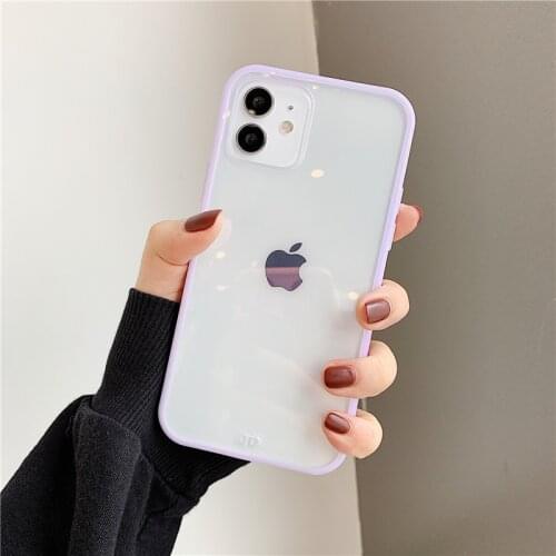 Candy color frame clear case for iphone 12 pro max phone cases for i phone 11 Pro Max 12mini 8 7 Plus X XR XS silicon soft cover