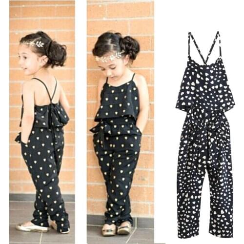 Pudcoco New Arrival Toddler Flower Kids Girls Jumpsuit White Spot Body Suit Sunsuit 2-7T