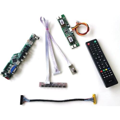 For MT220WW01 V.0 V.1 V.2 TV56 controller board Remote+Inverter+keyboard 4CCFL 30Pin LVDS VGA AV USB RF LCD display DIY kit