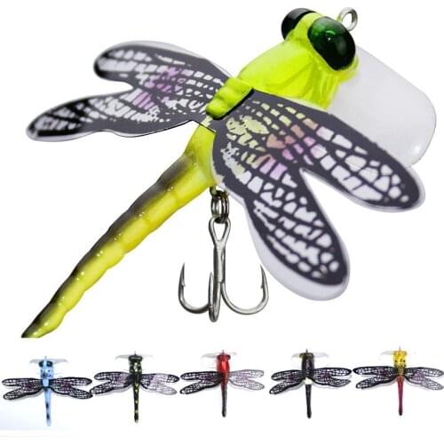 Fishing Lures Simulation Dragonfly Baits 7.5cm 6g Artificial ABS Bionic Bait For Sea Bass Tackle Minnow Accessories Popper Jig