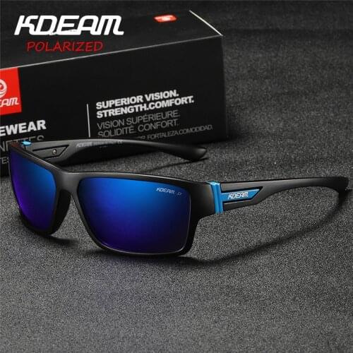 Sport Sunglasses Men Polarized Sun Glasses Windproof Goggles Women Polaroid HD lens With Box lentes de sol KDEAM 7 colors UV400