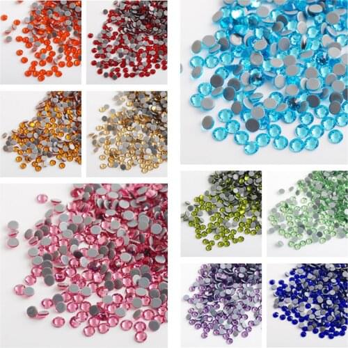 1.3mm SS3 Many Colors Top quality Hotfix Glass Rhinestones Iron-on Rhinestone Crystal Strass For Needlework Clothes Decoration