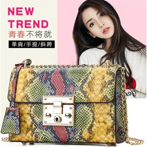 Snakeskin Pattern Box Shoulder Bags Female 2021 Fashion Handbag Vintage Hard-Surface Evening Bag Clutchcs Sac A Main