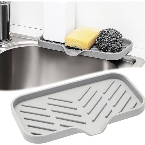 Drain Rack Kitchen Sink Organizer Caddy Storage Cutlery Filter Plate Organizer Tray Drying Rack For Dish Sponge Soap Dispenser