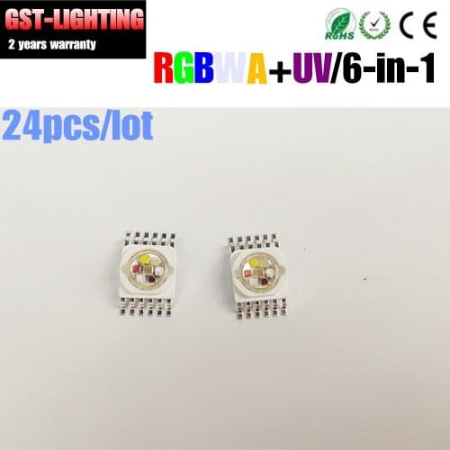 24pcs High power Lamps led chip RGB 3IN1 RGBWA 5IN1 RGBWA UV 6 in1 lights
