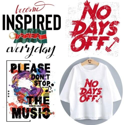 Punk Letter Patch Iron On Heat Transfer Fashion Thermal Hot Vinyl Stickers T-shirt Clothes DIY Patches For Clothing Iron Sticker