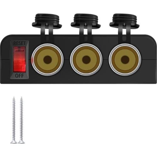 U90C 3-in-1 Cigarette Lighter Socket USB Car Charger Voltmeter Multi-function Switching Power Female Socket Quick Charge