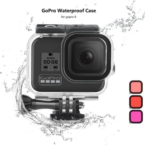 GJUELIRRA 60M Waterproof Housing Case for GoPro Hero 8 Black Diving Protective Underwater Dive Cover for Go Pro 8 Accessories