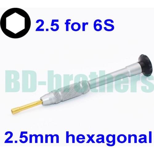 High Quality Gold 2.5mm Hexagon Hex Socket Screwdriver for iPhone 6S Mainboard Hex Screw Open Repair Tools 500pcs/lot