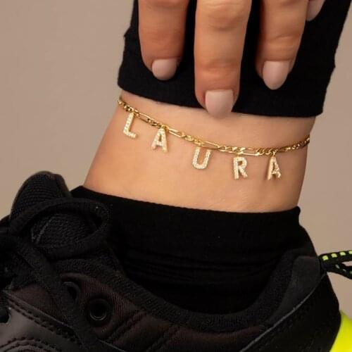 Personalized Custom Name Anklet For Women Stainless Steel Gold Foot Chain Female Bohemian Ankle Bracelet On The Leg Jewelry Gift