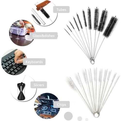 10PCS Household Bottle Brushes Pipe Bong Cleaner Glass Tube Fish Tank Pipe Brush Bottle Soft Hair Cleaning Brush Tools