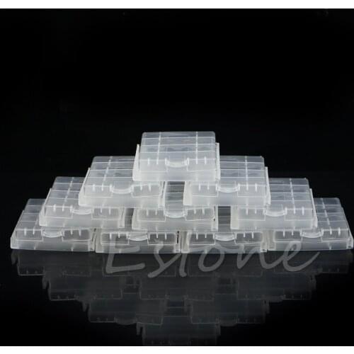 10PCS Hard Plastic Battery Case Holder Storage Box for 4X AA AAA Battery White E56B