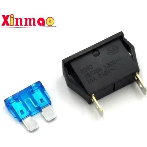 2Pcs/5pcs 15/30A 250v 16A KCD3 2pin Medium Automotive fuse holder Soldering board insurance seat