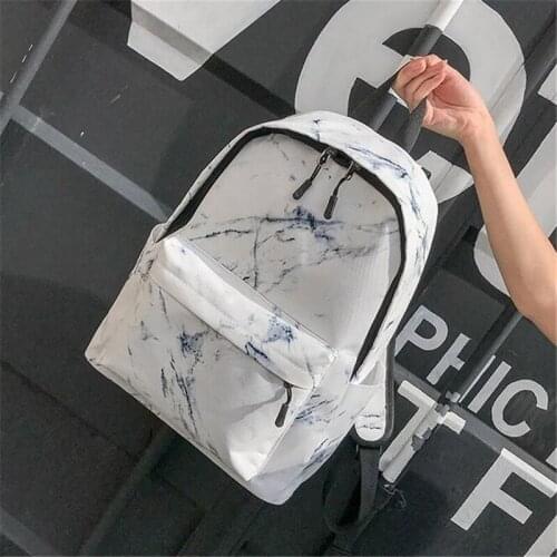 2021 Women Canvas Backpack For Teenagers Girls Large Capacity Bags Marbling Backpacks Female Rucksack School Bag