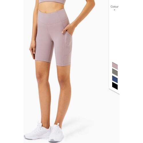 2021FP High-Intensity Nude Feeling Women‘s Sportswear Fitness Peach Hip Yoga Pants Pocket Five-Point Shorts