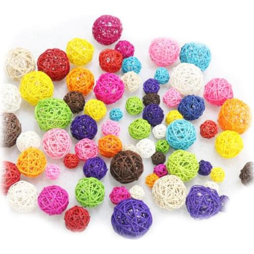 3-5cm Decoration Rattan Ball DIY Ornaments Sepak Takraw Home Ornament Christmas Birthday Wedding Party Gift Toy Decoration