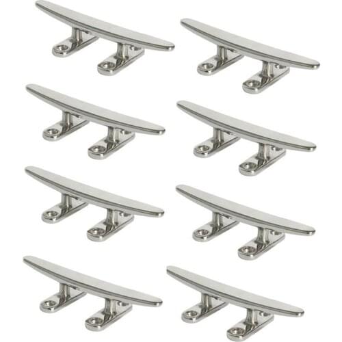 4 Inch Dock Cleat - Hot Dipped Galvanized Cast Iron Boat Cleats, Rope Cleat, Boat Dock Cleats ( 8 Pack)