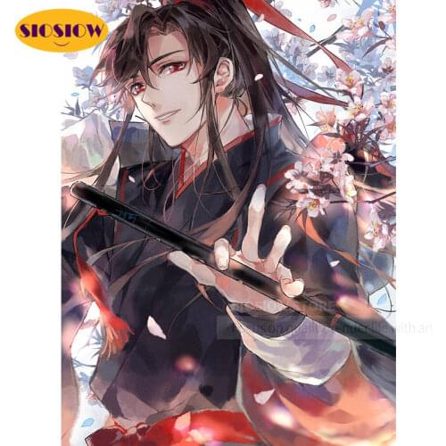 5d Diy Diamond Painting Mo Dao Zu Shi Wei Wuxian 3D Diamond Mosaic Embroidery Chinese Cartoon Cross Stitch Kits For Girls Gifts