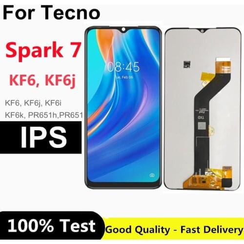 6.5" For Tecno spark 7 kf6j Full LCD Display Touch Screen Digitizer Assembly for Tecno KF6J Spark 7 LCD