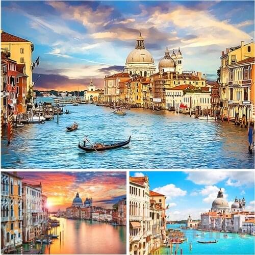 DIY 5D Diamond Painting Landscape City Venice Art Craft Cross Stitch Embroidery Picture Full Round&Square Drill Home Decoration