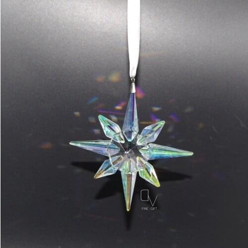 Austrian Crystal Snowflake Car Pendant Transparent Crystal Large Christmas snowflake Charms Hanging Ornaments Car Decoration