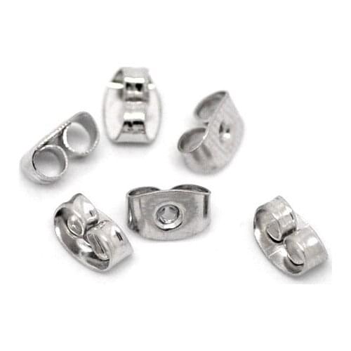 Free Shipping 1000pcs Silver Tone Ear Nut Clutch Earring Post Backs 6x4mm Jewelry Findings J0678