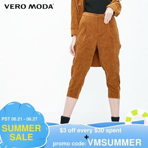 Vero Moda Corduroy Waist Pleat Cinched Legs Capri Pants | 31846J509