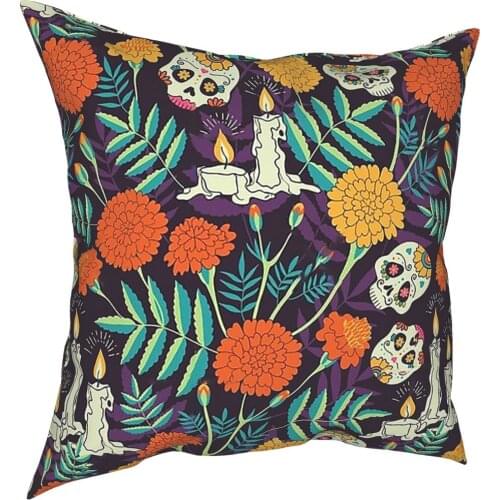 Catrina Dead Pillowcase Decoration Skull Mexico Skeleton Spanish Cushions Throw Pillow for Home Polyester Double-sided Printing