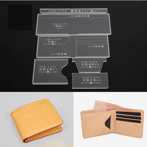 DQB-01 Short Wallet Acrylic Template Wallet Leather Pattern Acrylic Leather Pattern Leather Templates for Bags