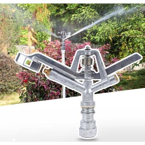 Lawn Sprinkler Automatic 360 Degree Rotating Aluminum Alloy Adjustable Spray Nozzle for Garden