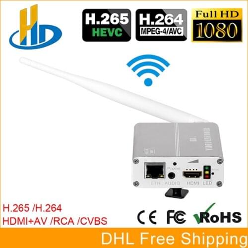 HEVC H.265 H264 Wireless HDMI + CVBS AV Video Streaming Encoder IPTV Encoder HD + SD Video Live Encoder WiFi With PAL NTSC