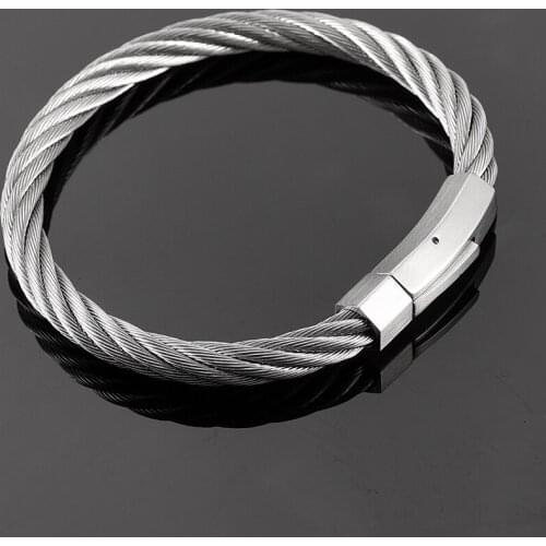 IJB0529 4 Colors Fashion Stainless Steel Triple Many Stackable Cable Wire Twisted Bangle Bracelets Cheap Sale