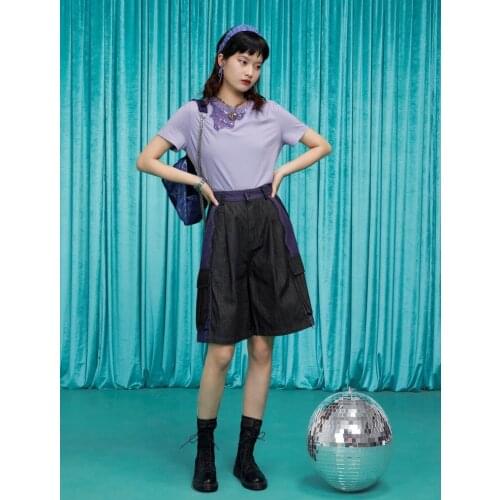 IRINACH425 Spring Summer 2021 Original Design New Arrivals Sequined O Neck Short Sleeves Tees Women