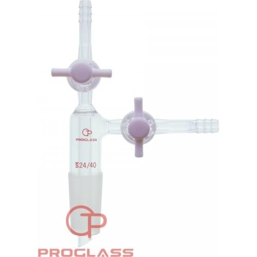 Laboratory Adapters,Three way,PTFE Stopcock,With inlet tube,24/40