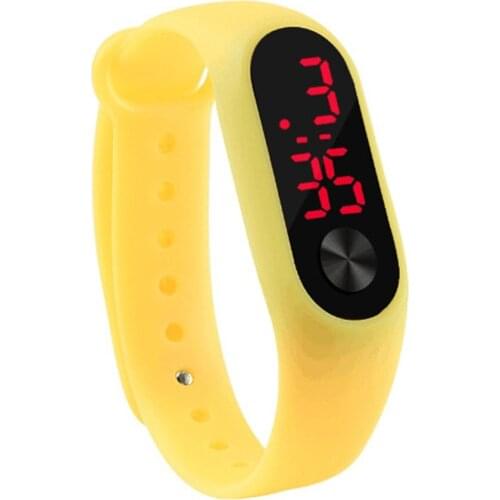 Fashion Outdoor Simple Sports Red LED Digital Bracelet Watch Men Women Colorful Silicone Watches Kids Children Wristwatch Gift