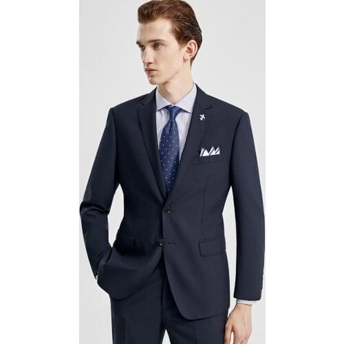 Men suit 70% wool deep blue high quality formal single breasted men suits for wedding 3 pieces suit 2 pieces prom suits 4xl plus