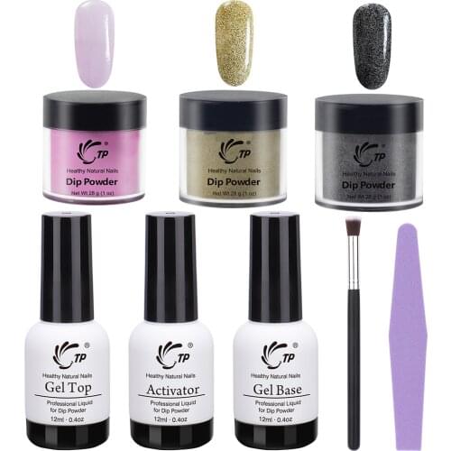 28g Nail Dipping Powder Set French Summer Manicure Powder dip tray Dry Without Lamp Cure Natural Top Base Manicure brush Tools