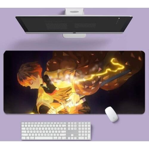 The blade that cleaves the demons of Zenitsu Agatsuma Laptop Anime Large gaming laptop XL non-slip rubber computer mouse pad