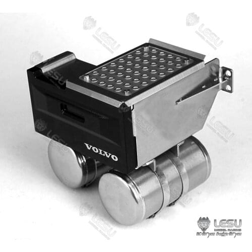 Meal LESU Battery Box Exhaust Tank C for 1/14 TAMIYA VOLVO FH16 Tractor Truck DIY Scale Model Car