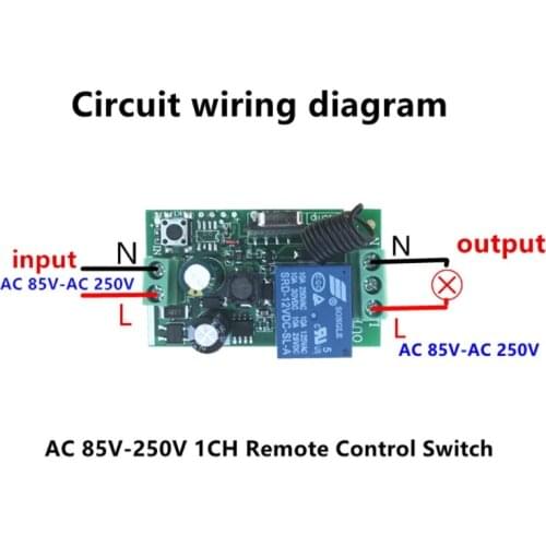 AC 220V 1CH RF 433MHz Wireless Remote Control Switch Module Learning Code Relay