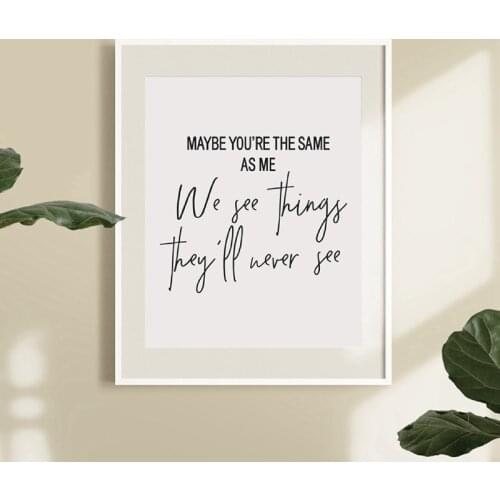 Live forever Oasis Print Lyric Typography Music Poster Fashion Wall Art Canvas Painting Picture for Living Room Decor Music Gift