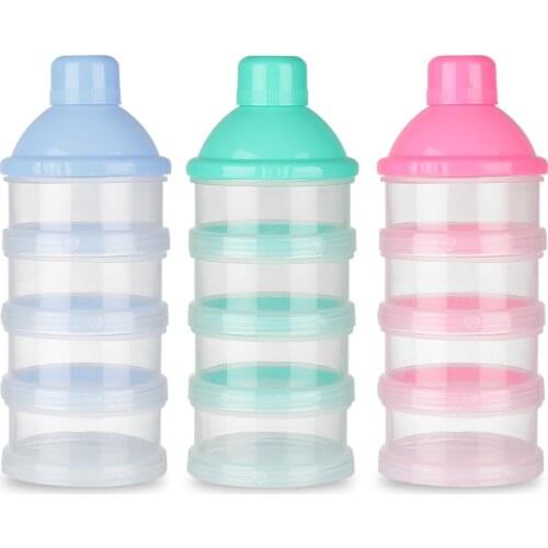 Portable Newborn Baby Milk Powder Dispenser Travel Kids Baby Feeding 4 Layers Milk Powder Dispenser Bottle Storage Container
