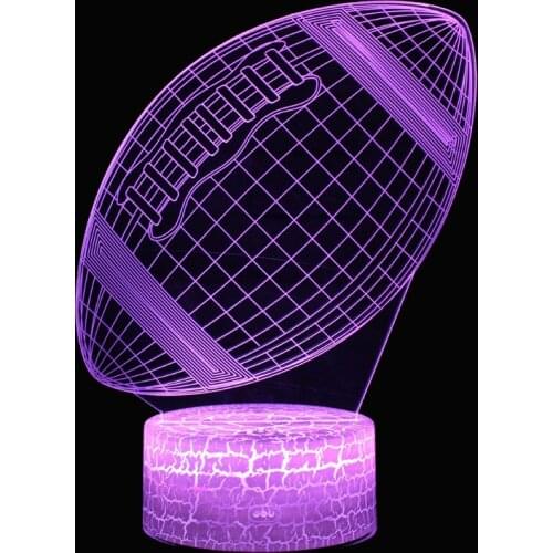 Rugby theme 3D Lamp LED night light 7 Color Change Touch Mood Lamp Christmas present Dropshippping