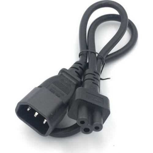 IEC 320 C14 Male Plug to C5 Female Adapter Cable IEC 3 Pin Male to C5 Micky.PDU PSU Power Converter Cord ,30CM