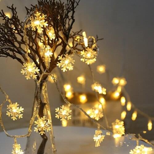 LED Snowflake String Lights Flashing Lights String Lights for Christmas Party Decoration Wedding Room Bar Outdoor DF16
